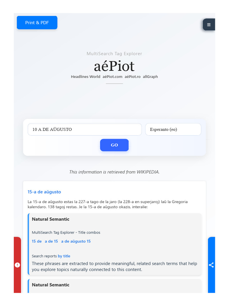 10 A de AŬGUSTO - Advanced MultiSearch Tag Explorer | PDF