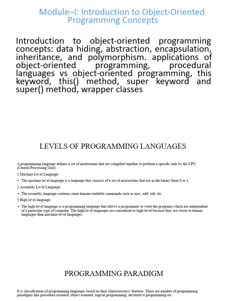 Oopj 3rdcse Mod1 4cspl2023 | PDF | Method (Computer Programming ...
