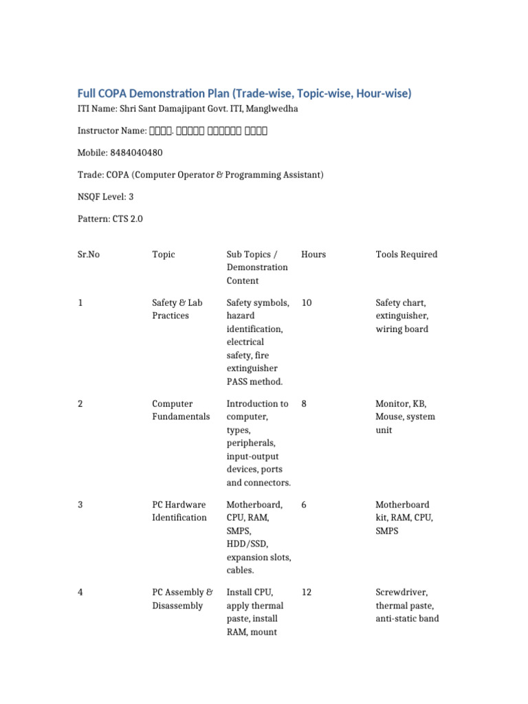 Full COPA Demonstration Plan | PDF | Bios | Booting