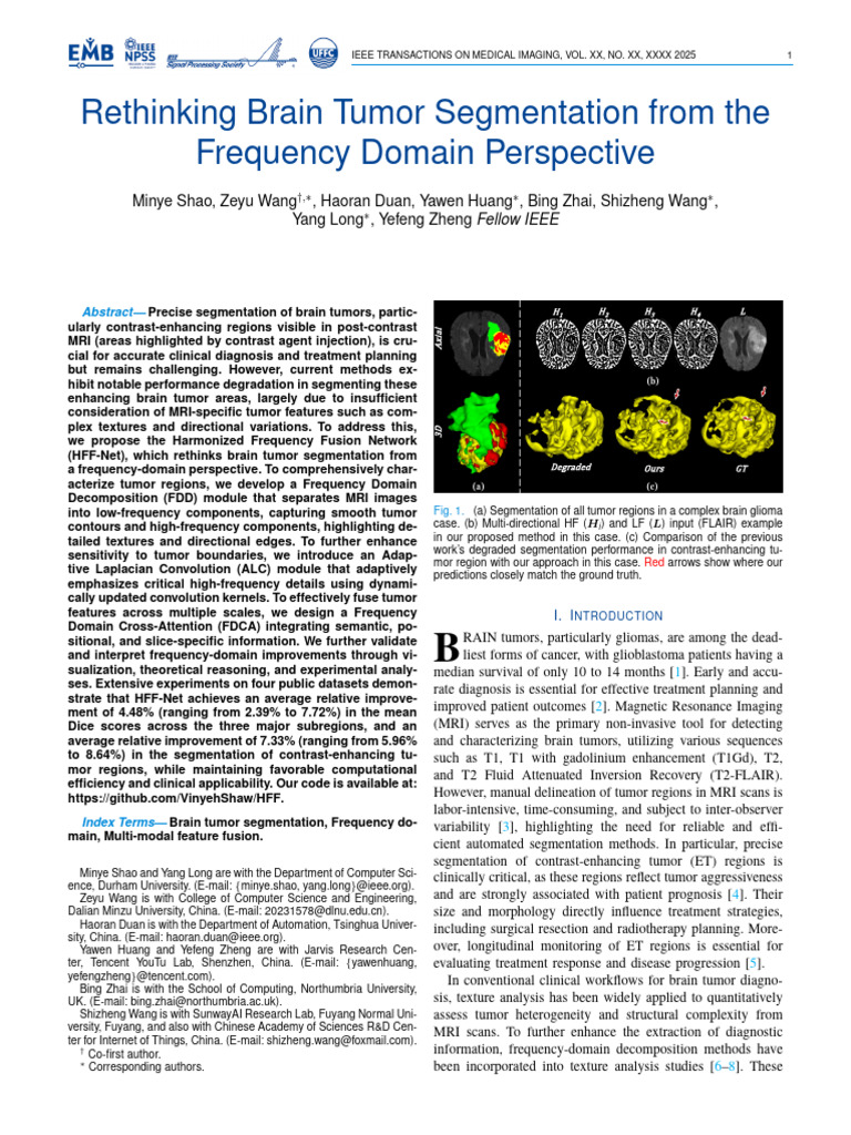 Rethinking Brain Tumor Segmentation From The Frequency Domain ...