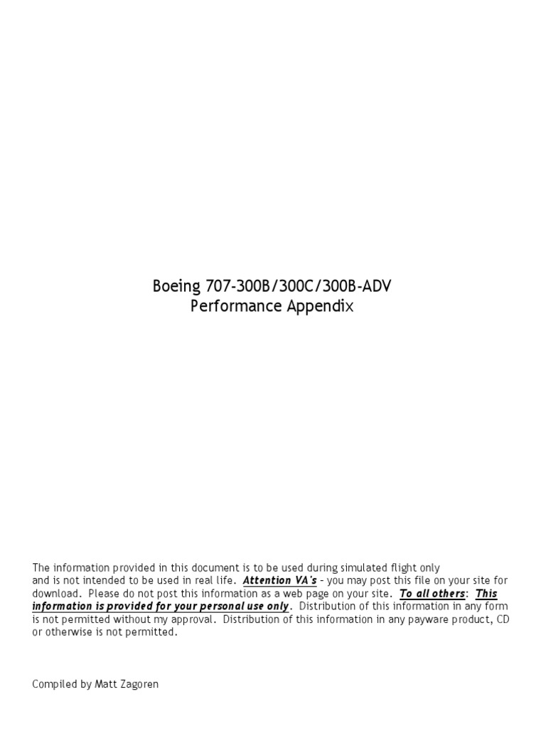 Boeing 707-300 Performance Guide | PDF | Flap (Aeronautics) | Takeoff
