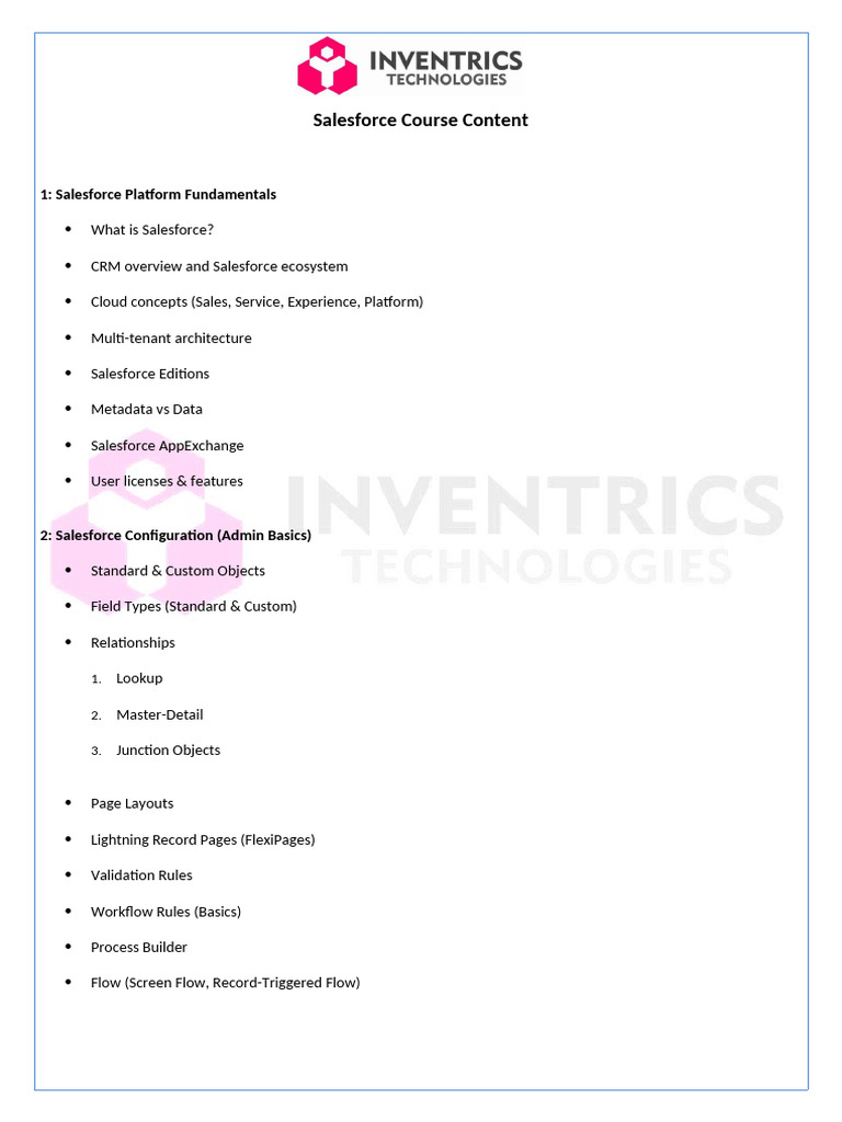 Salesforce Course Content | PDF | Web Service | Computer Science