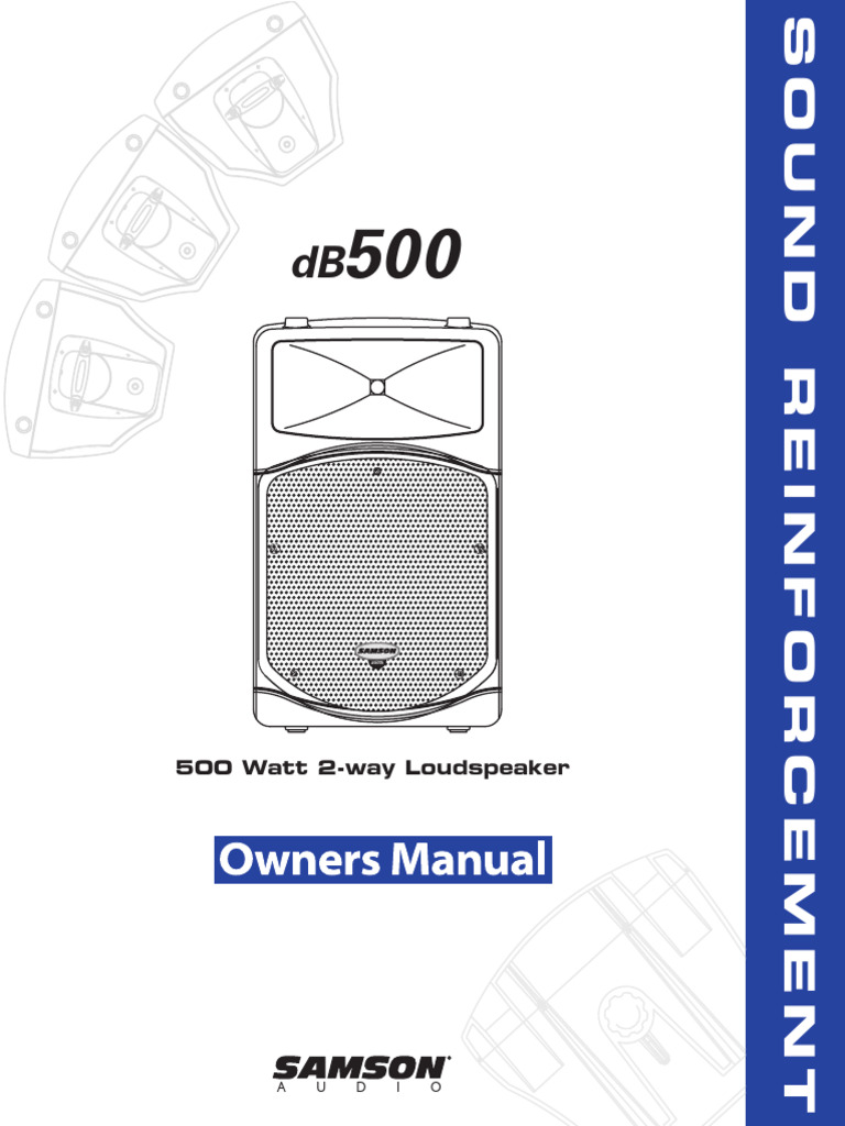 DB500 Owners Manual Eng | PDF | Loudspeaker | Amplifier