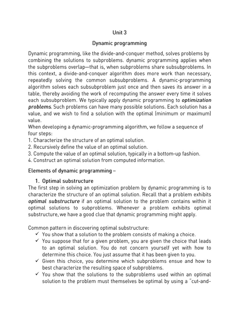 AOA Unit 3 Notes | PDF | Computer Programming | Discrete Mathematics