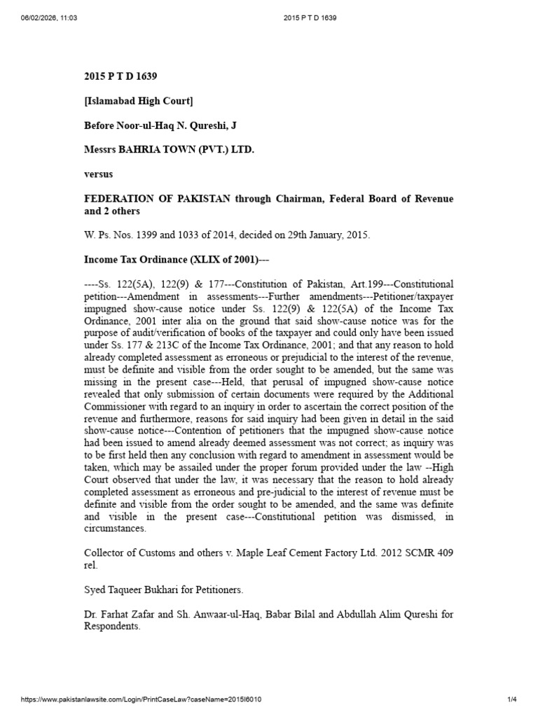 2015 P T D 1639 | PDF | Taxes | Public Law