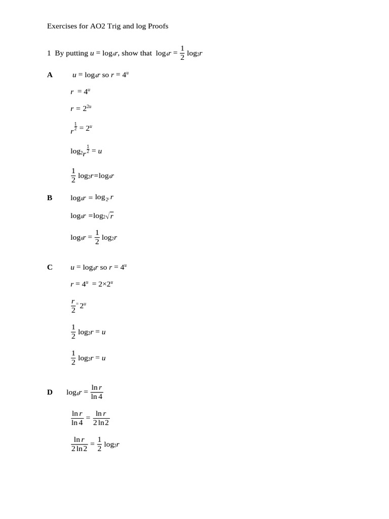 Activity 5 Trig and Log Proofs | PDF