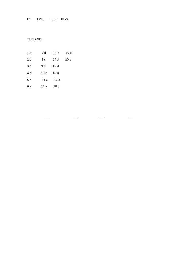 c1 Test Keys | PDF