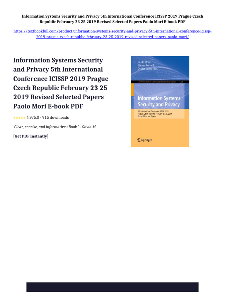 Information Systems Security and Privacy 5th International Conference ...