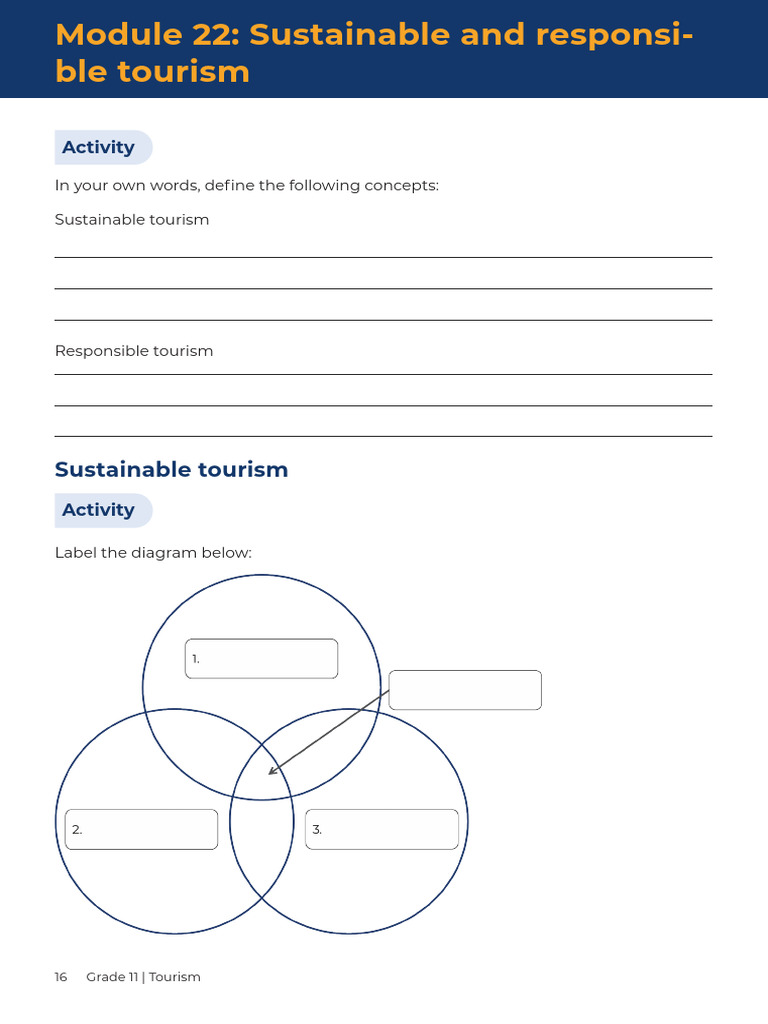 Module 22 - Sustainable and Responsible Tourism - Workbook | PDF