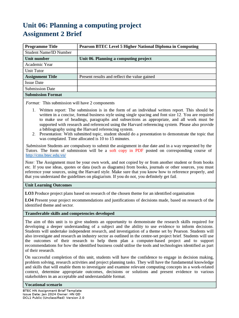Unit 06 Assignment Part 2 Brief | PDF | Reliability Engineering