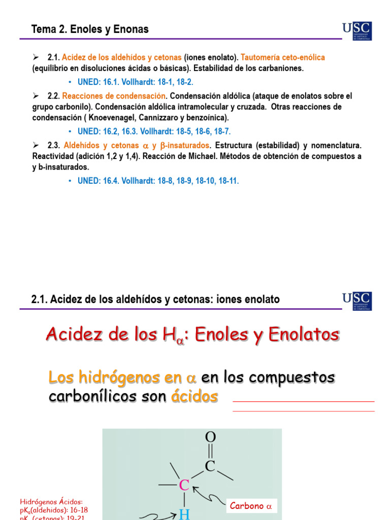 Enoles y Enonas | PDF | Constante de disociación ácida | Cetona