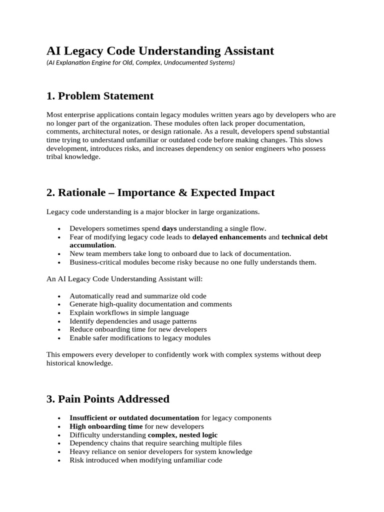 AI Legacy Code Understanding Assistant | PDF | Artificial Intelligence ...