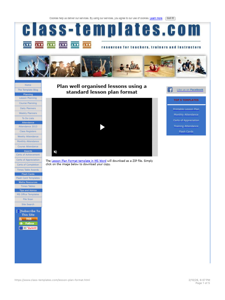 Free Downloadable Lesson Plan Format Using Microsoft Word Templates ...
