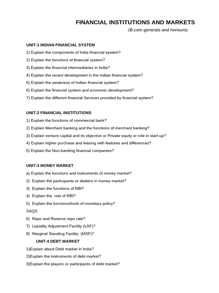 FIM Notes (1) Changed One | PDF | Securities (Finance) | Banks