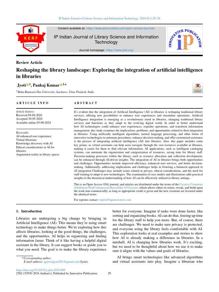 Reshaping The Library Landscape - Exploring The Integration of ...