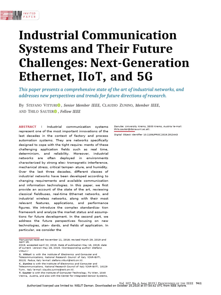 Industrial Communication Systems and Their Future Challenges Next ...