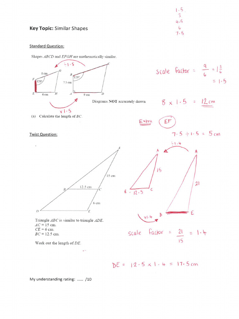 Similar Shapes Solutions | PDF