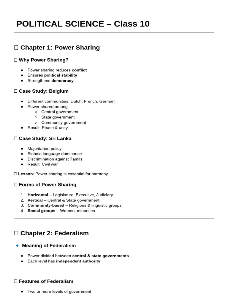 ? Political Science Short Notes | PDF | Democracy | Political Ideologies