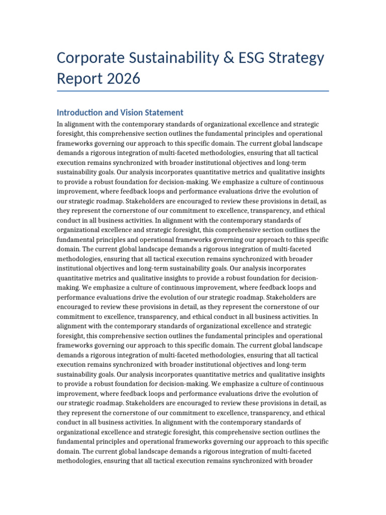6 Sustainability and ESG Strategy Report | PDF | Performance Indicator ...