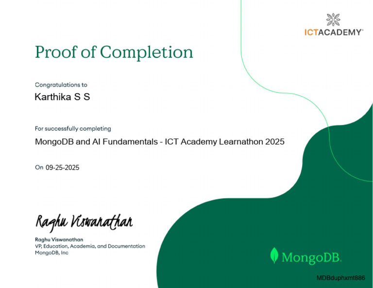 MongoDB Certificate | PDF