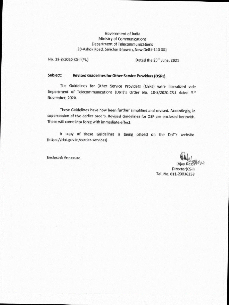 OSP Letter | PDF