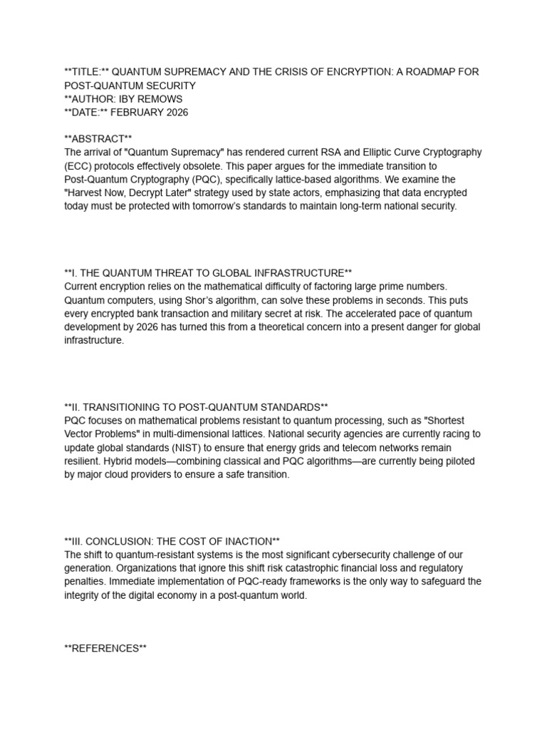 Quantum Cryptography National Security 2026 | PDF | Cryptography ...