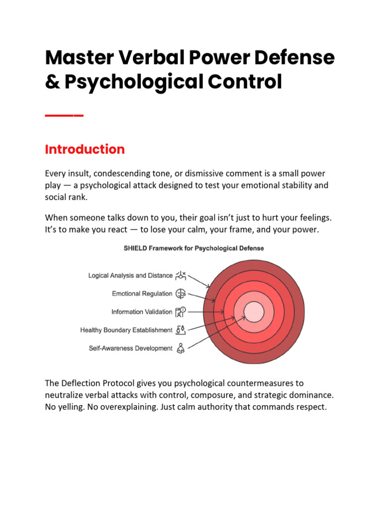 The Deflection Protocol | PDF | Behavioural Sciences | Psychology