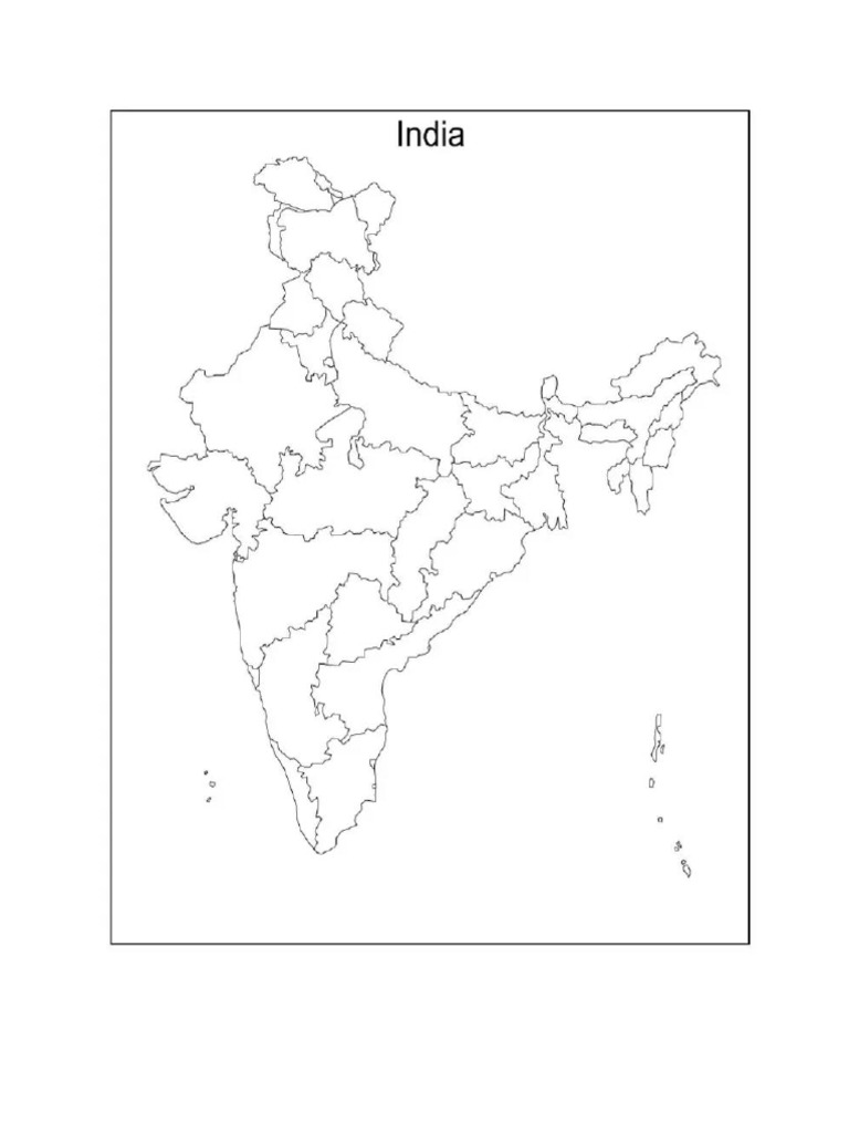 Outline Political Map of India | PDF