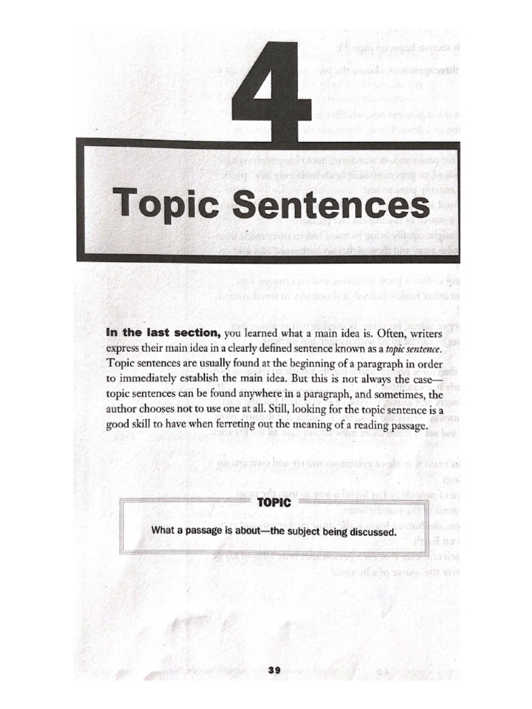 Topic Sentences | PDF