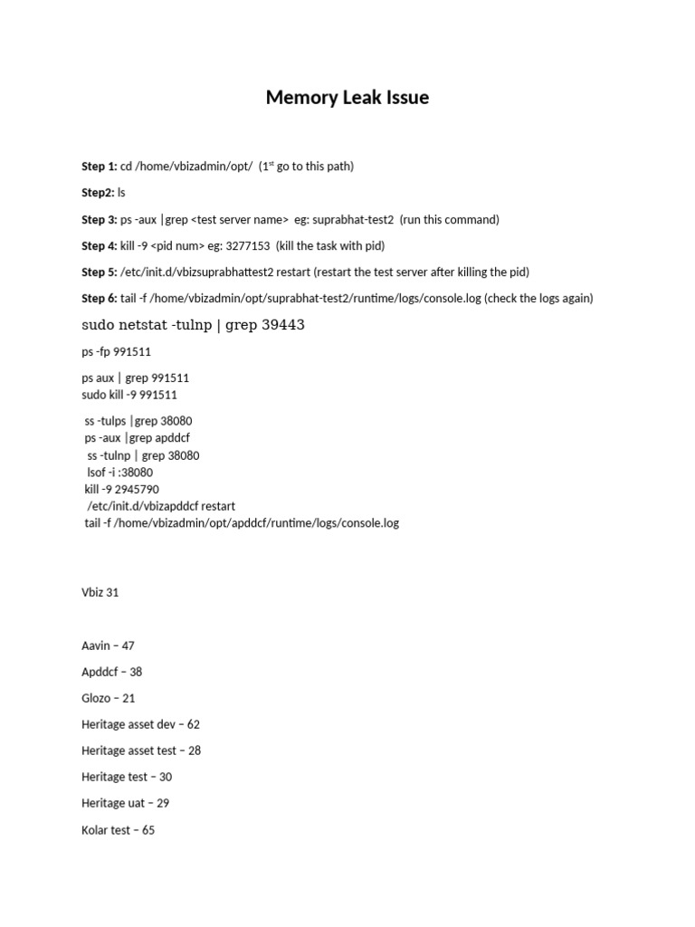 Memory Leak Issue | PDF