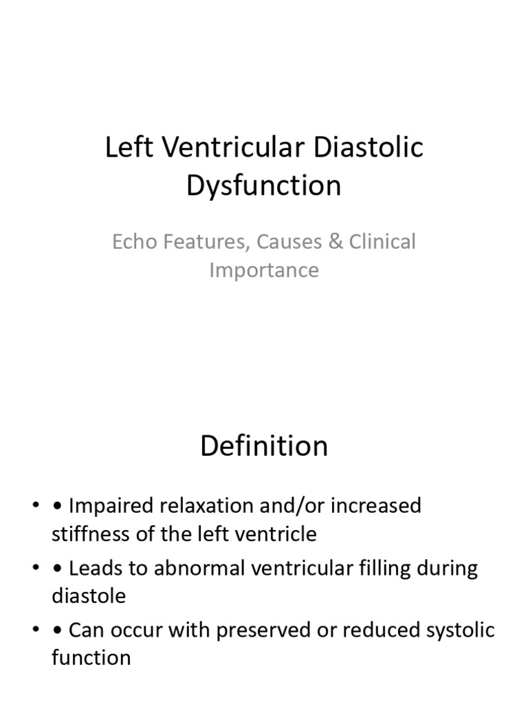 Left Ventricular Diastolic Dysfunction Echo | PDF