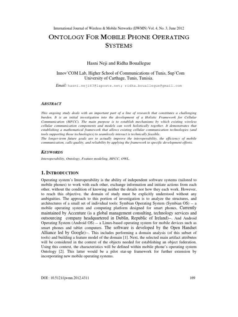 Ontology For Mobile Phone Operating Systems | PDF | Ontology ...