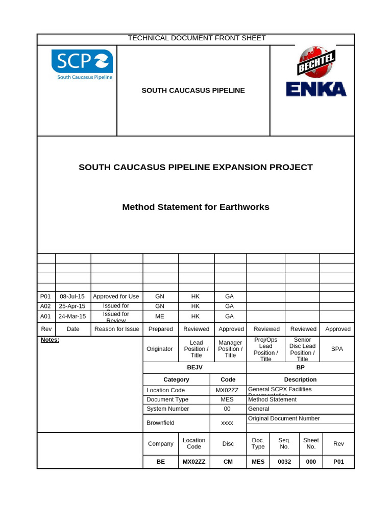 Method Statement For Earthworks | PDF | Storm Drain | Surveying