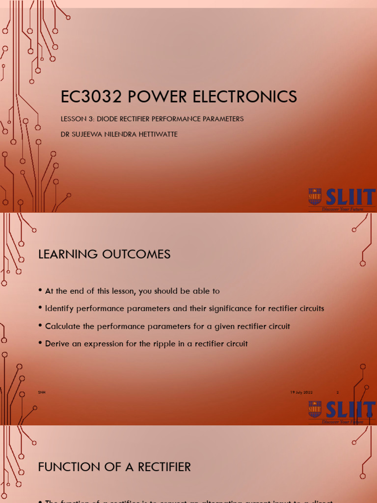 Lecture 3 - Diode Rectifier Performance Parameters | PDF | Rectifier ...