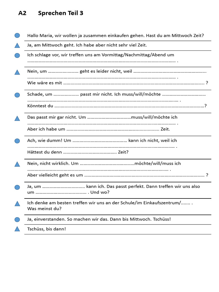 Beispiel Sprechen Teil 3 Dialog Termin | PDF