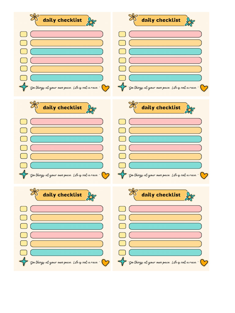 Daily Checklist | PDF