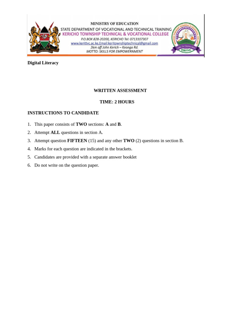March April 2025 Digital Literacy 3c7 | PDF | Spreadsheet | Microsoft Word