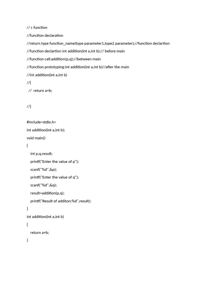 C Function | PDF