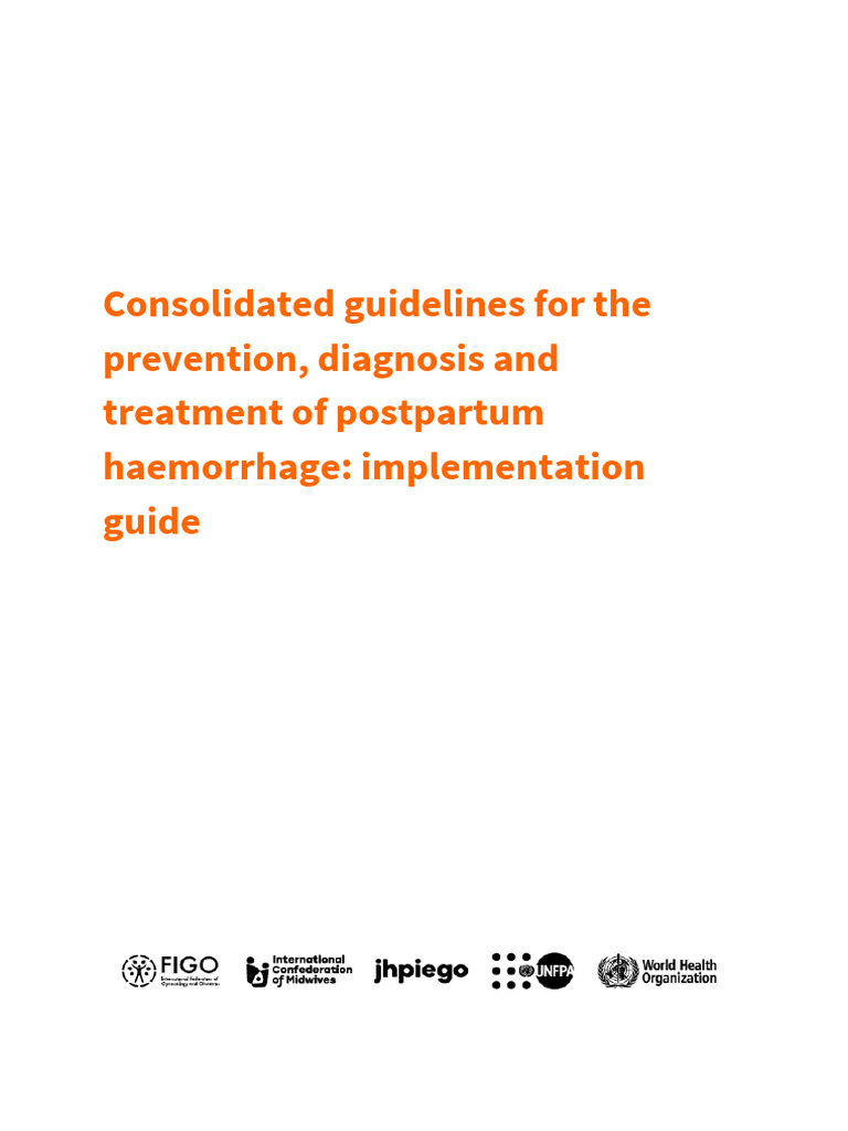 WHO PPH Guideline Implementation Toolkit - v3.0 Shared With designerCE ...