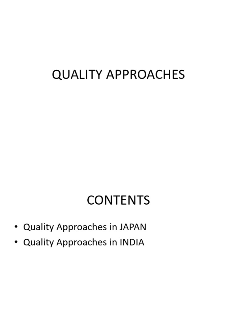 UNIT 4 Quality Approaches | PDF | Lean Manufacturing | Economies