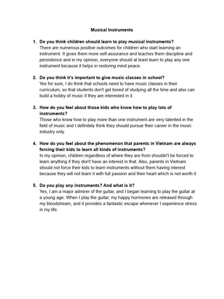Musical Instruments | PDF