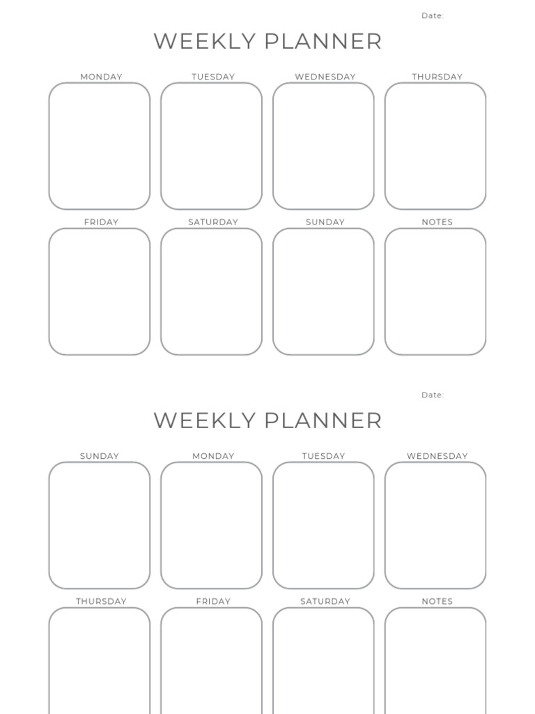 Weekly Plan A 4 Size | PDF