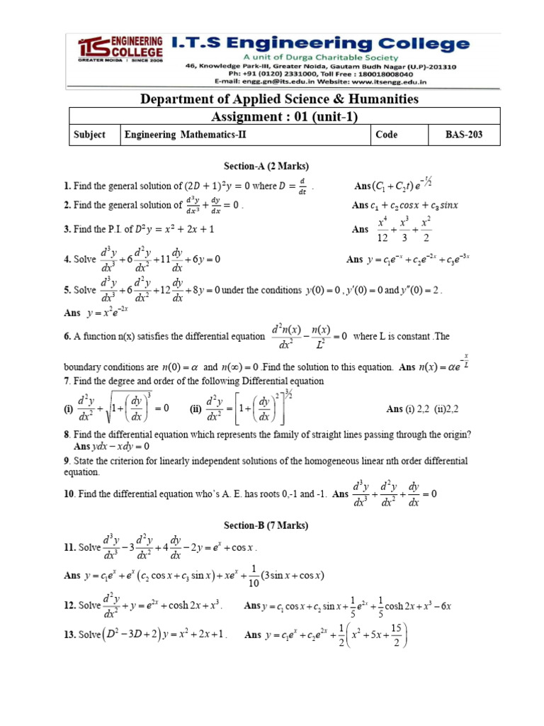 Assignment - 1 | PDF | Calculus | Differential Calculus