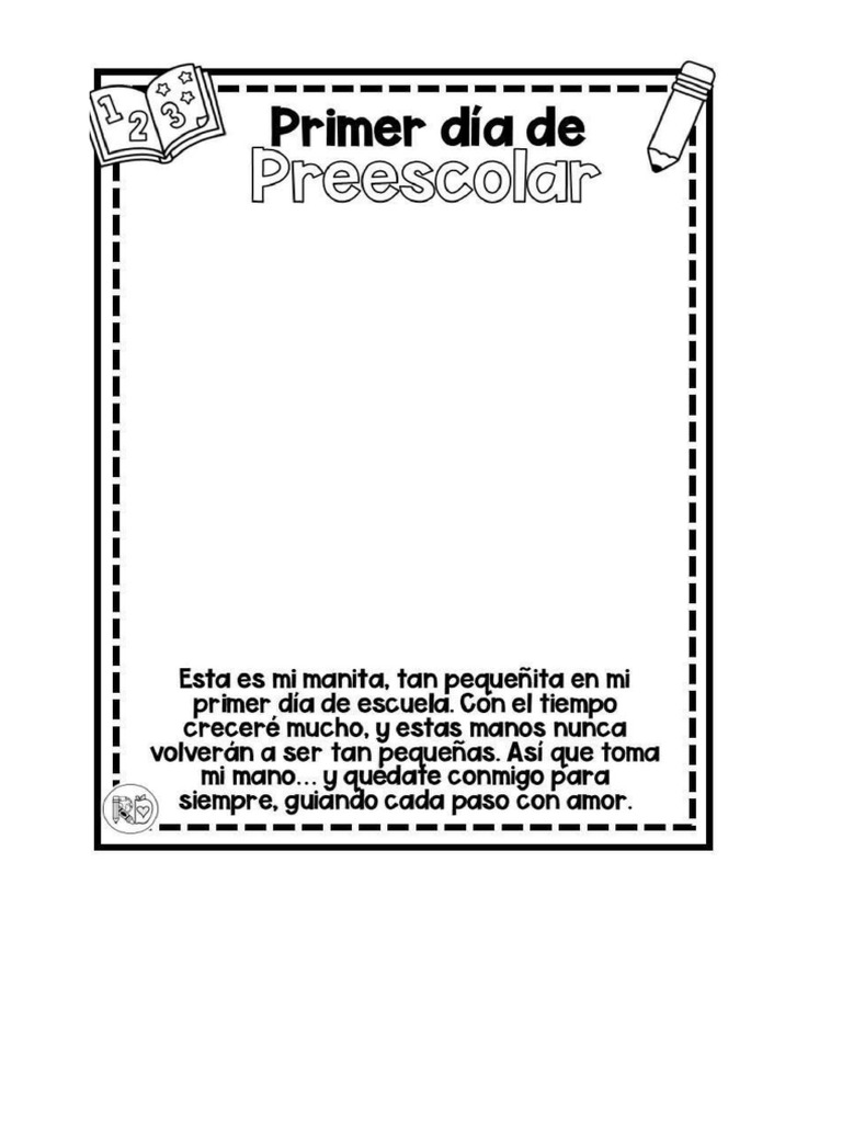 PLANTILLA Mi Primer Dia Preescolar | PDF