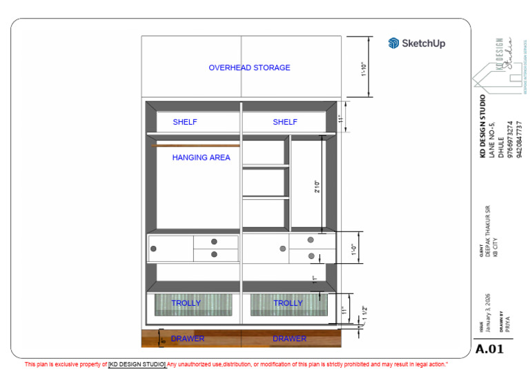 Wardrobe Layout | PDF | Furniture