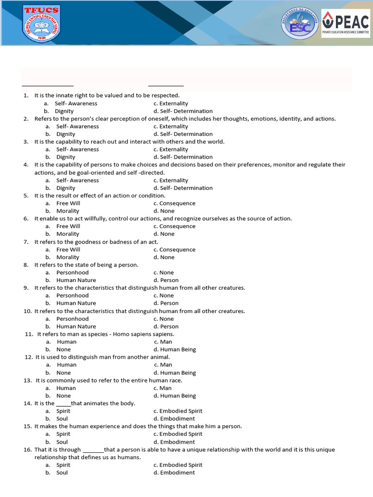11&12 PHILO 2nd Monthly Exam Updated | PDF | Environmental Ethics ...