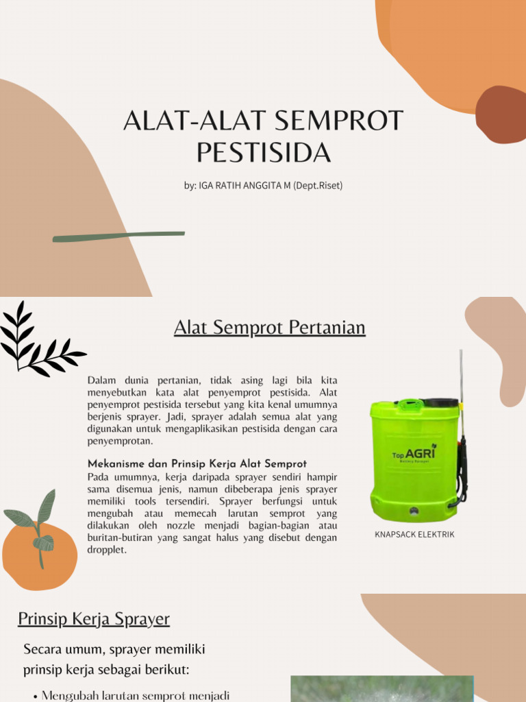 Alat-Alat Semprot Pestisida | PDF