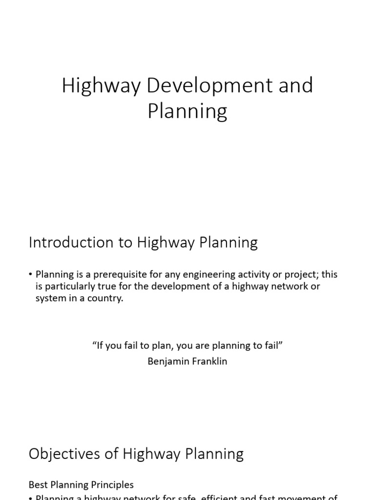 Highway Development and Planning | PDF | Road | Surveying