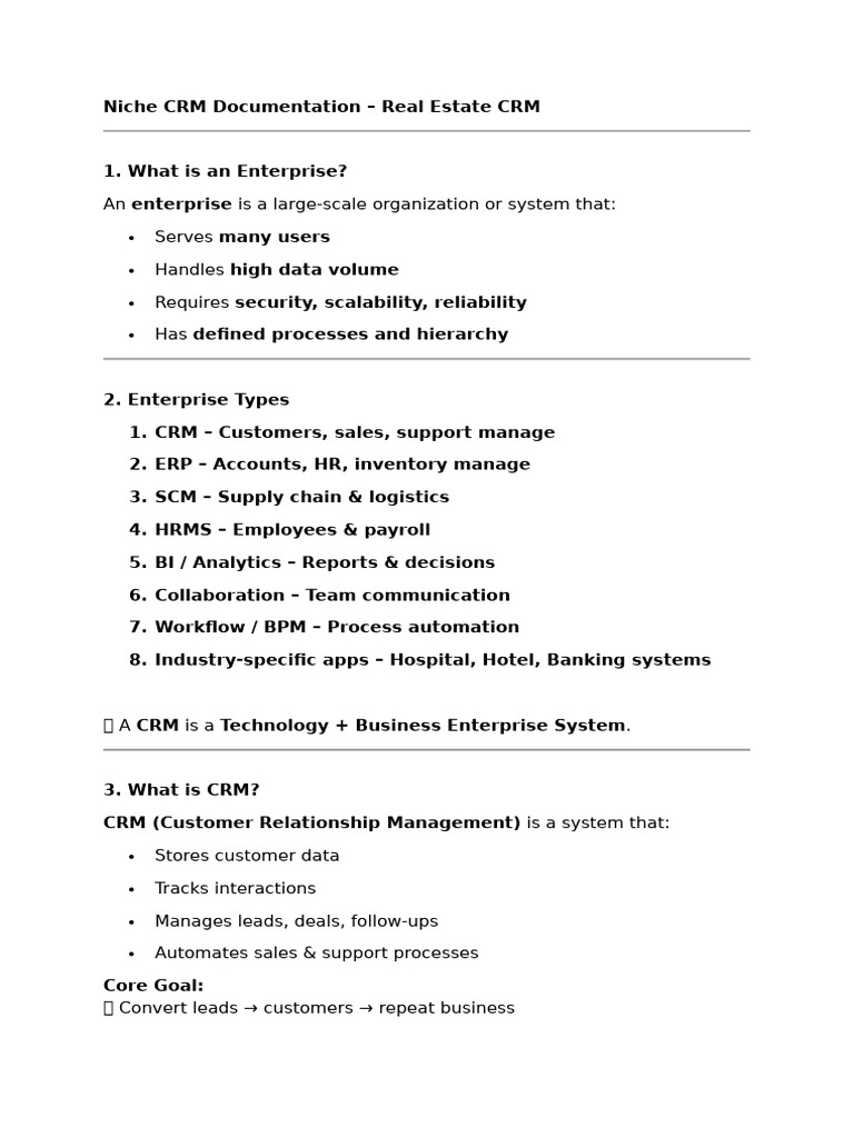 Niche CRM Documentation | PDF | Customer Relationship Management | Business
