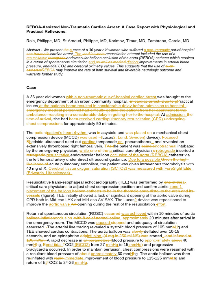 PRola REBOA Case Report JRB | PDF | Cardiopulmonary Resuscitation ...